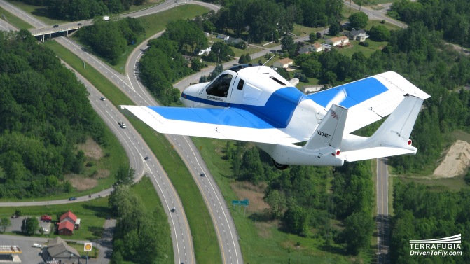 Terrafugia's Transiotion flying car promises to cut travel time by rising above traffic jams.